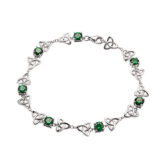 ShanOre Sterling & Green CZ Trinity Bracelet