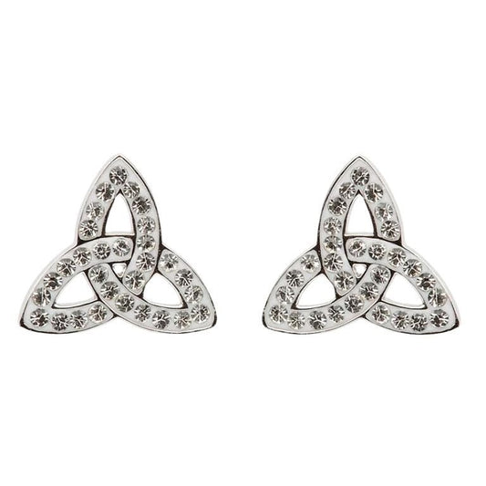 ShanOre Sterling Silver Crystal Trinity Stud Earrings