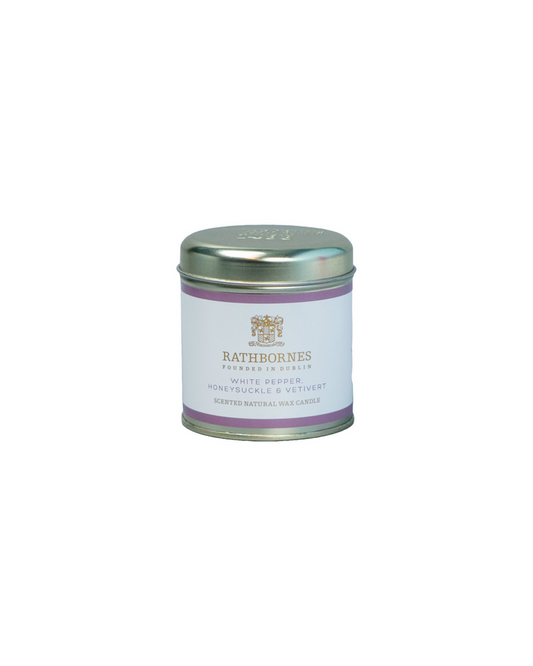 Rathbornes Classic White Pepper Honeysuckle Candle - 1 Wick Tin