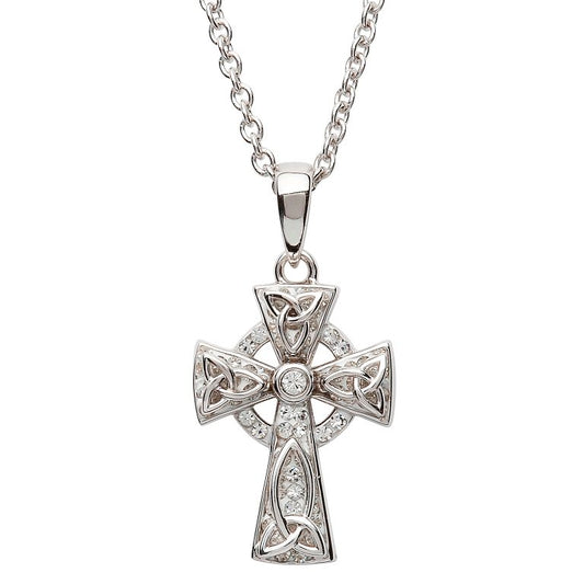 ShanOre Sterling & Swarovski Crystal Celtic Cross Necklace