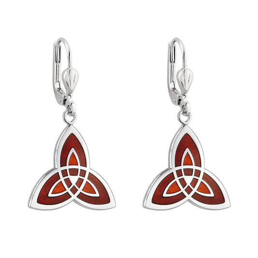 Book of Kells Red Trinity Knot Earrings