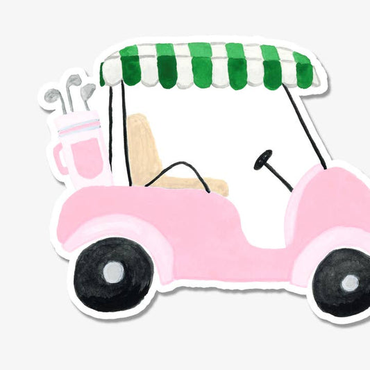 Golf Cart Pink & Green Vinyl Sticker