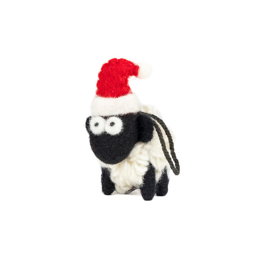 Sheep Santa Hat Ornament - Mini