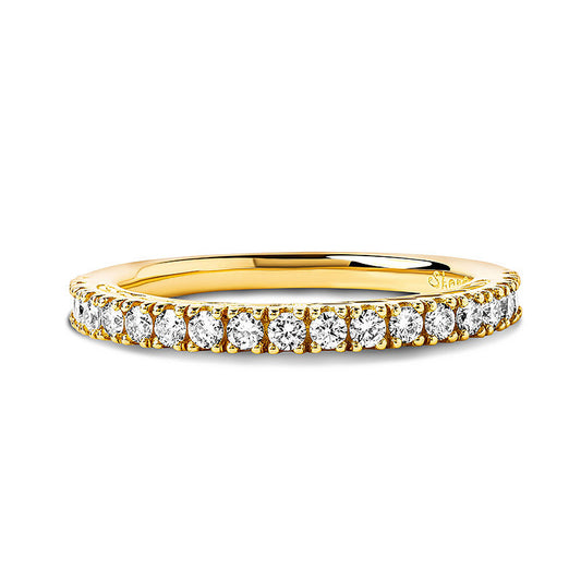 14K. Yellow Gold & Lab Diamond Thin Stacking Band