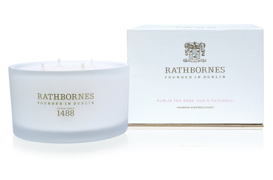 Rathbornes Luxury Dublin Tea Rose 4 Wick Candle