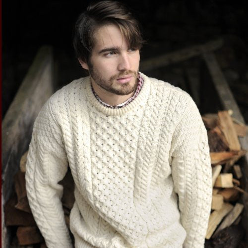 Traditional Unisex Crew Sweater in Natural