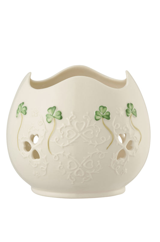 Belleek Shamrock Lace Pierced Votive